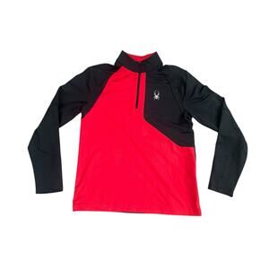 Spyder 1/4 Zip Mens Medium Red Black Baselayer Pullover